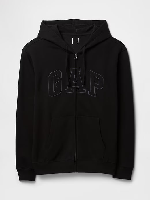 Moletom Masculino com Capuz e Zíper, Preto, GAP