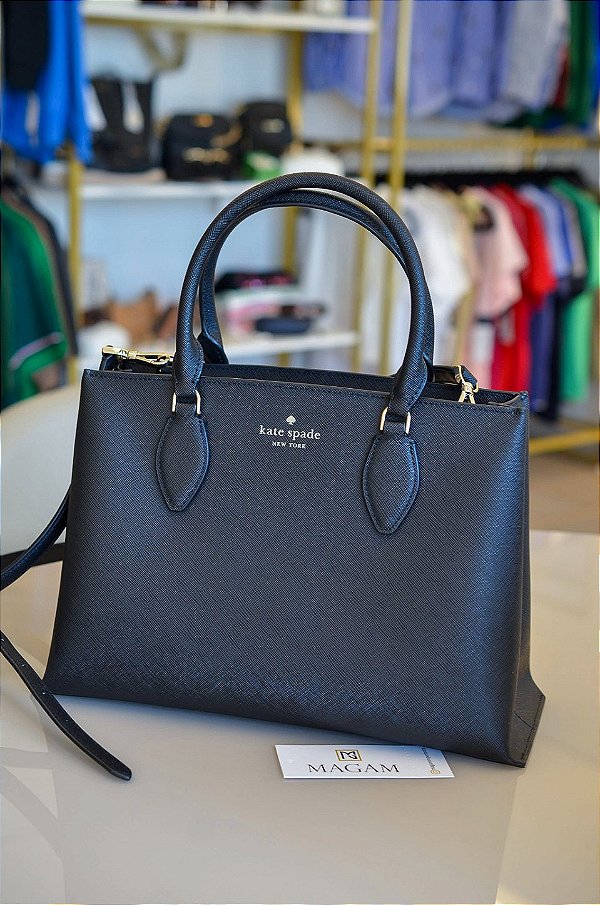 Bolsa Satchel Média, Rae Medium Satchel, Preta, Kate Spade