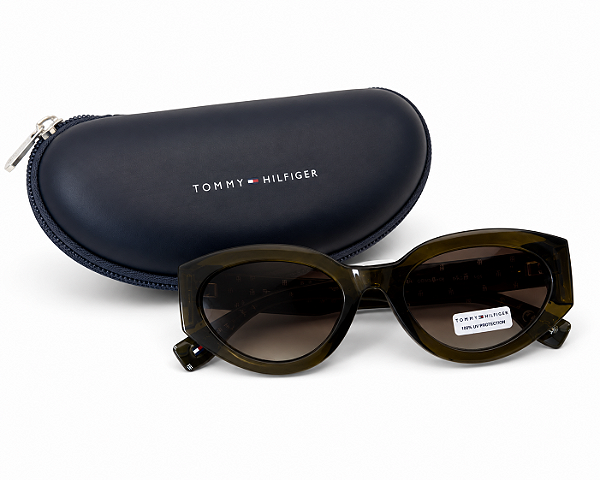 Óculos de Sol Gatinho, Verde Oliva Escuro, Tommy Hilfiger