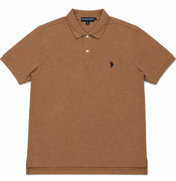 Camiseta Polo Masculina, Marrom Claro, U.S. Polo Assn
