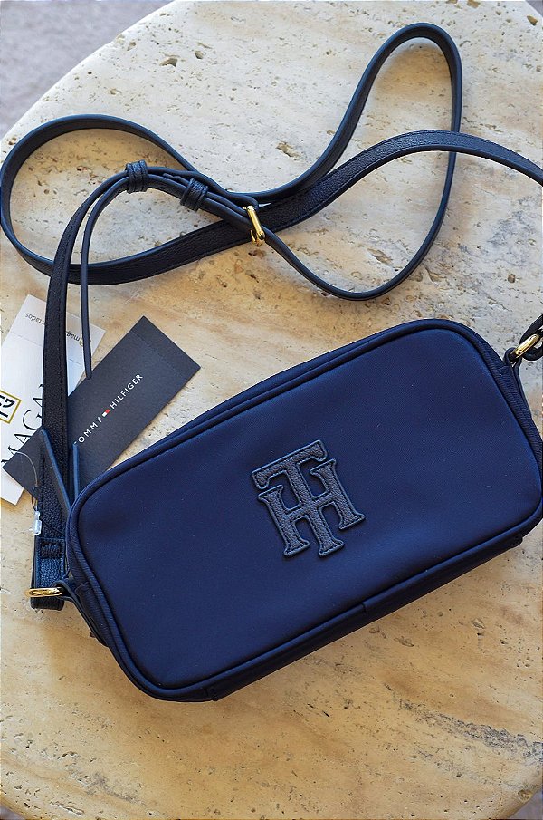 Bolsa Transversal Retangular, Azul Marinho, Tommy Hilfiger