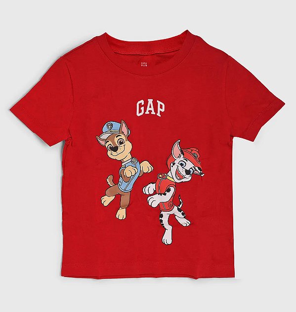 Camiseta Bebê, Vermelha Estampa Patrulha Canina, GAP