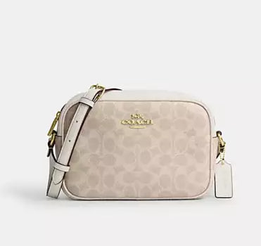 Bolsa Transversal Média, Jamie Camera Bag, Areia Monograma, Coach