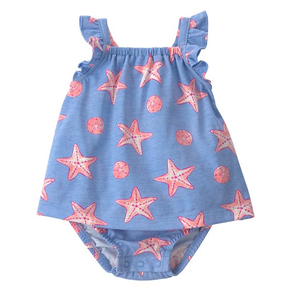 Vestido Romper de Bebê, Estampa de Estrela do Mar, Child of Mine by Carter’s