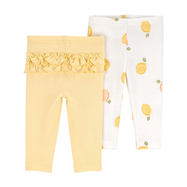 Kit com 2 Calças de Bebê, Amarela e Branca Limões, Child of Mine by Carter’s