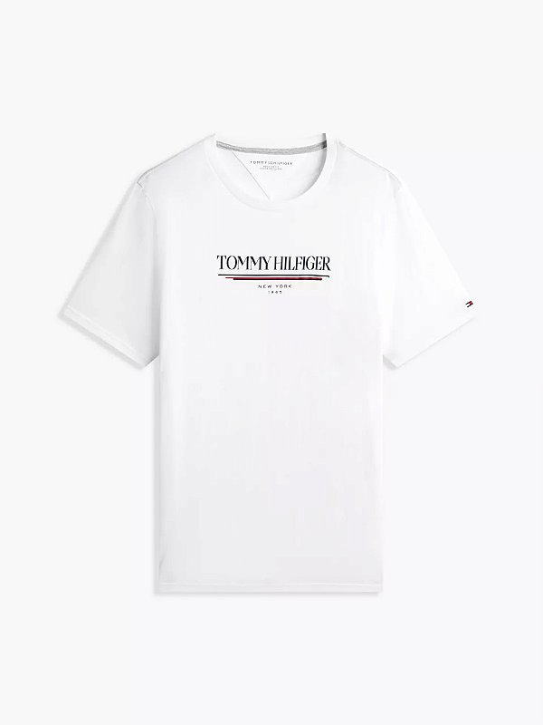 Camiseta Masculina Logo Hilfiger New York, Branca, Tommy Hilfiger