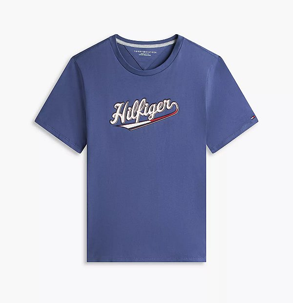 Camiseta Masculina Logo Baseball, Azul Índigo, Tommy Hilfiger