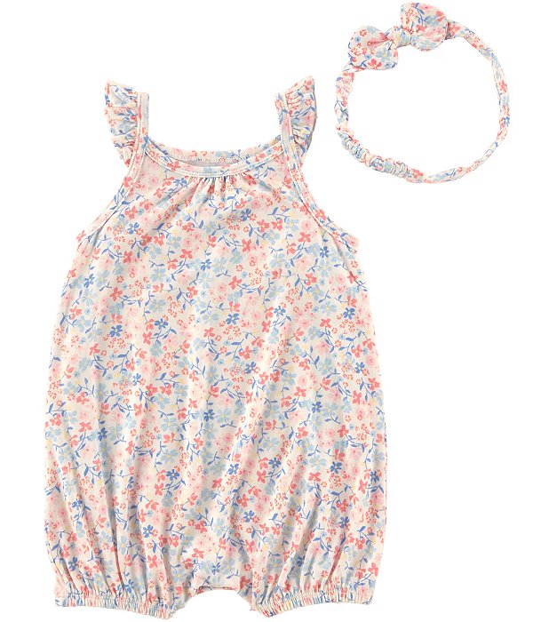 Macacão Romper ComfySoft com Faixa de Bebê, Floral, Child of Mine by Carter’s