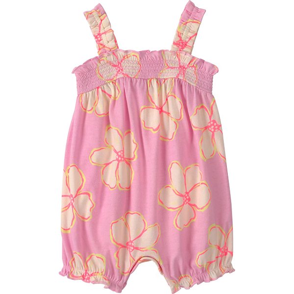Macacão Romper de Bebê, Rosa Estampa Flor, Child of Mine by Carter’s