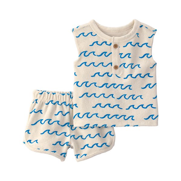 Conjunto de Bebê 2 Peças, Estampa Ondas, Child of Mine by Carter’s