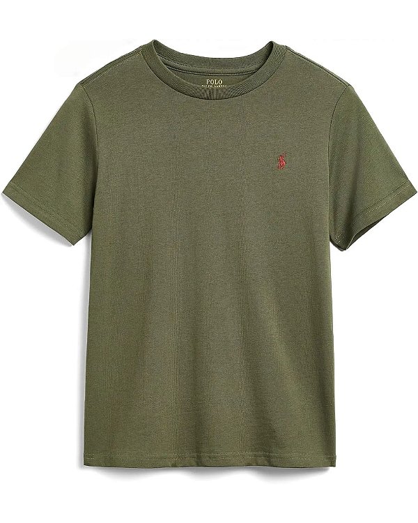 Camiseta Logo Infantil, Verde Oliva, Polo Ralph Lauren