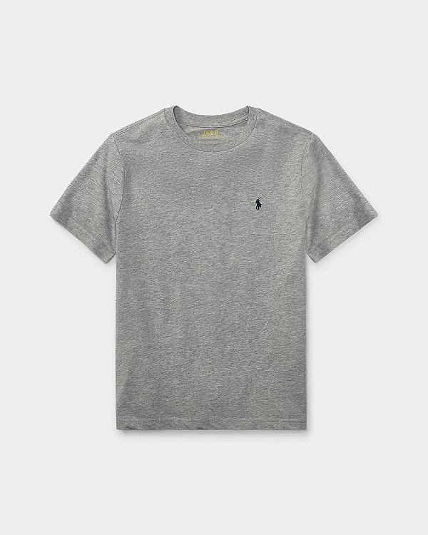 Camiseta Logo Infantil, Cinza Mescla, Polo Ralph Lauren