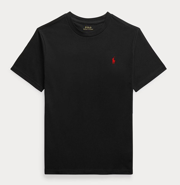 Camiseta Logo Infantil, Preta, Polo Ralph Lauren