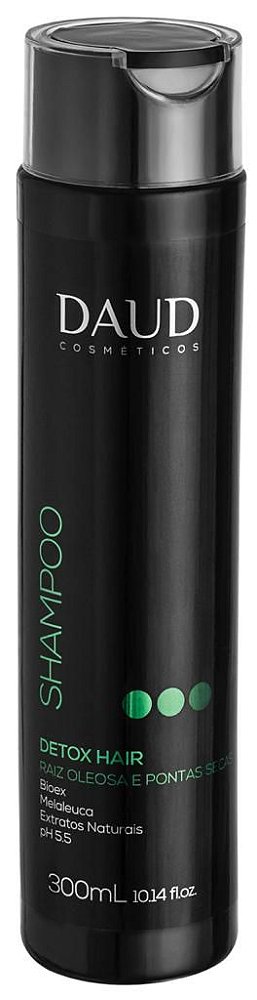 Shampoo Detox, Cabelos Oleosos com Pontas Secas, 300 mL, Daud Cosméticos
