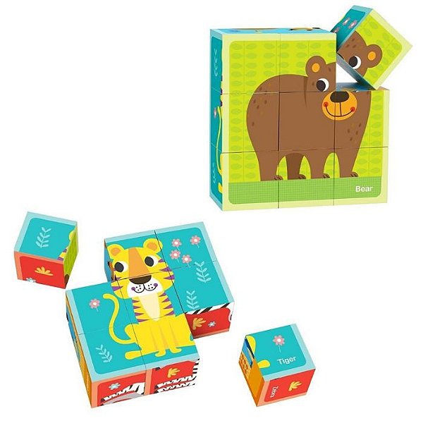 Blocos Animais de Encaixe - Tooky Toy