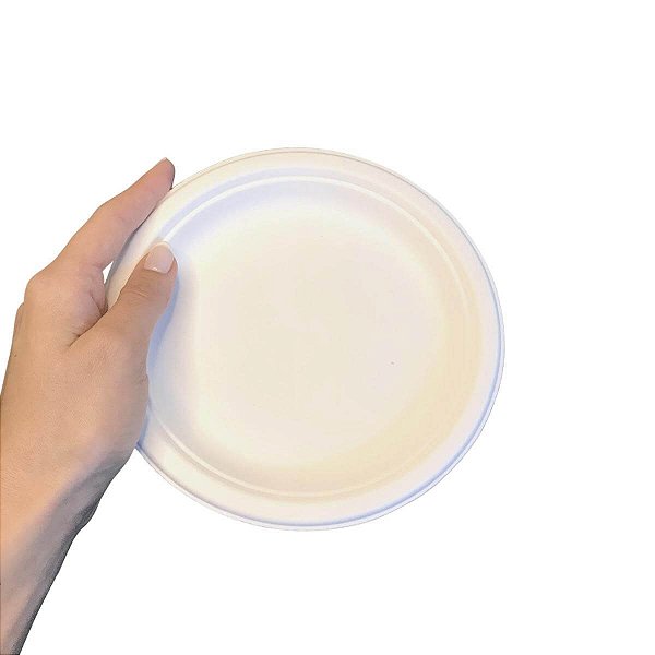Prato Bagaço Cana de Açúcar 18cm Biodegradável - 125un