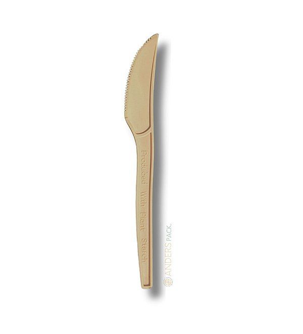 Faca Bagaço de Milho 18cm Biodegradável - 100un