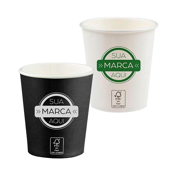 Copo Papel Personalizado 1 Cor 270ml Biodegradável - 3.000un