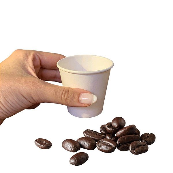 Copo Papel Branco 110ml Biodegradável Térmico - 50un