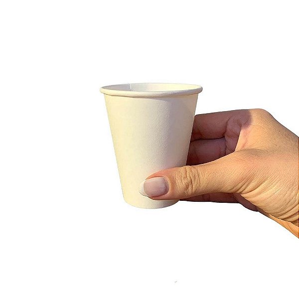 Copo Papel Branco 200ml Biodegradável Térmico - 50un