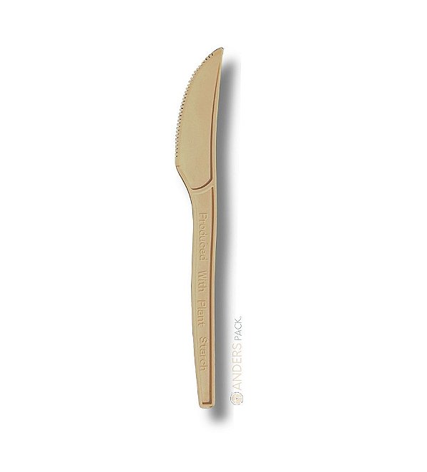 Faca Bagaço de Milho 18cm Biodegradável - 50un