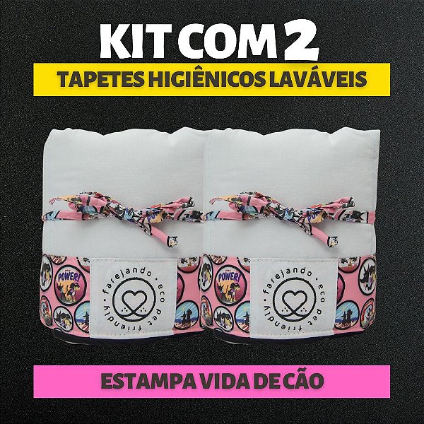 Kit 2 Tapetes - Vida de Cão - Branco - G