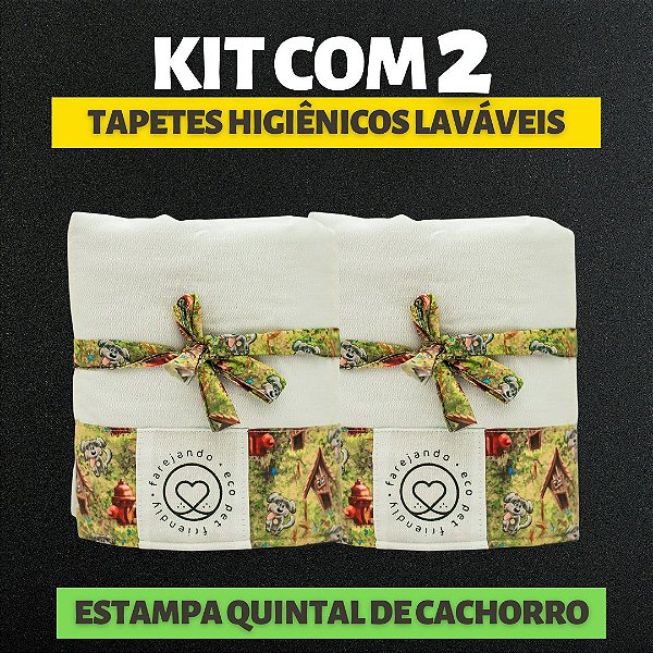 Kit 2 Tapetes - Quintal de Cachorro - Branco - P