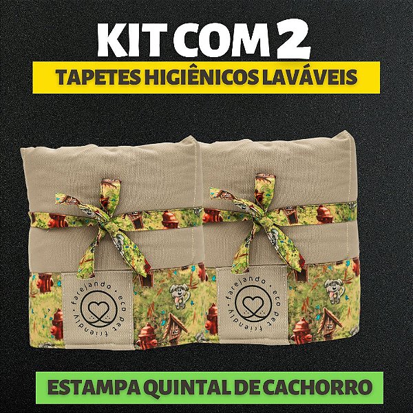 Kit 2 Tapetes - Quintal de Cachorro - Bege - M