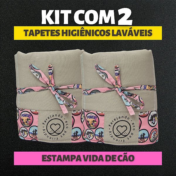 Kit 2 Tapetes - Vida de Cão - Bege - M