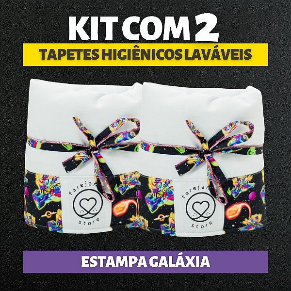 Kit 2 Tapetes - Galáxia - Branco - P