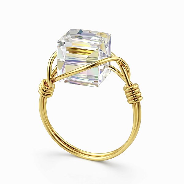 Anel Kubus boreal ( cristal austríaco )