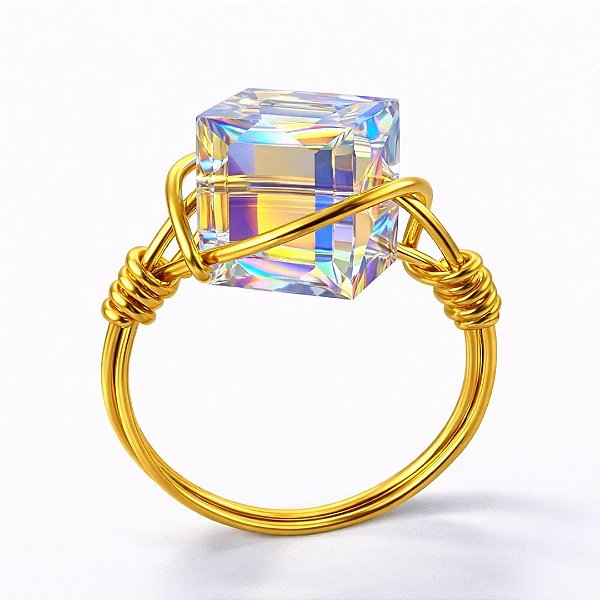 Anel Kubus boreal ( cristal austríaco )