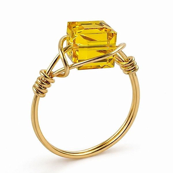 Anel Kubus (cristal austríaco)