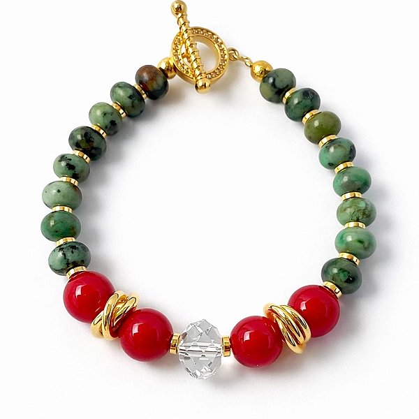 Pulseira “Peperoncino” ( coral e turquesa )