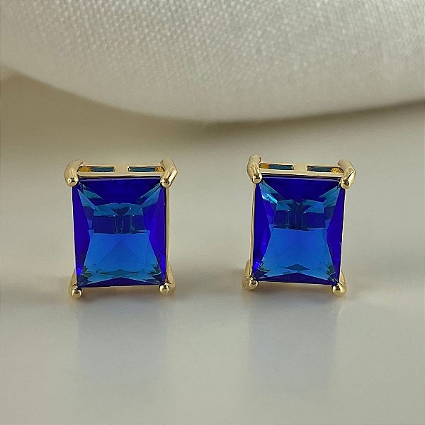 Brincos “Blu Di Capri” ( pedra zircônia azul )