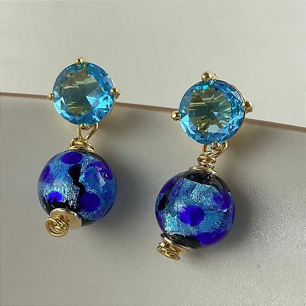 Brincos “Mare di Giorno” ( murano )