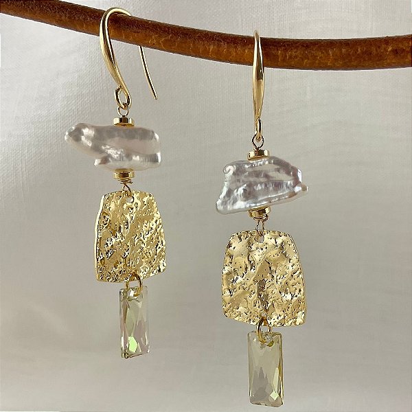 Brincos “ Duomo di Amalfi” ( pérolas e cristais )