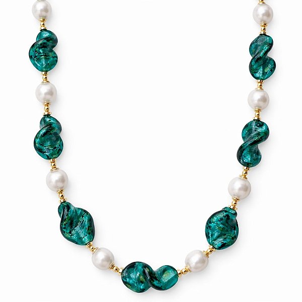 Colar “Onde Di Capri” ( murano e pérolas )