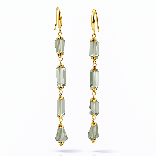 Brincos Acqua Di Laurito ( ametista verde )