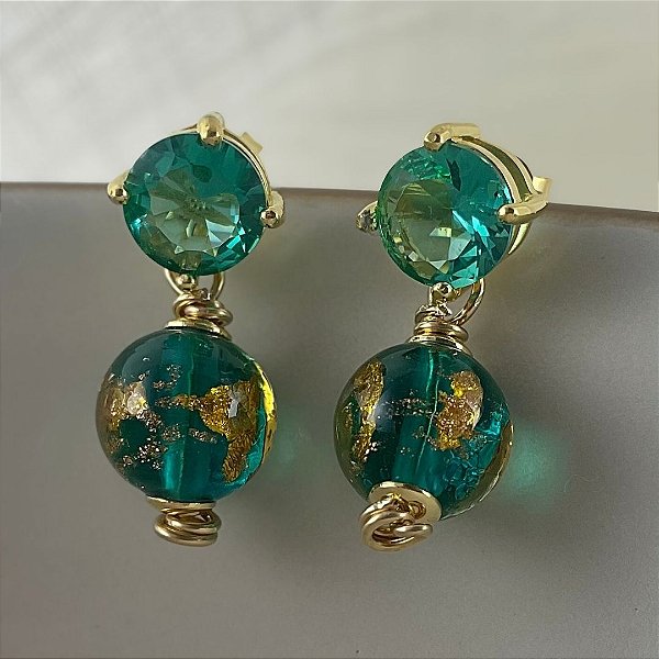 Brincos Cala degli Infreschi ( murano aventurina )