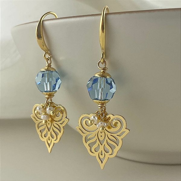 Brincos Scirocco ( cristal austríaco e pérolas barrocas )