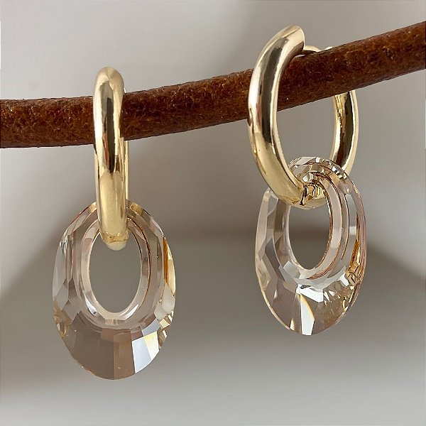 Brincos Walzer (cristal Golden Shadow )