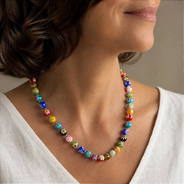 Colar Millefiori