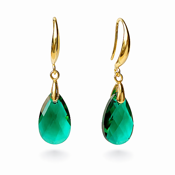 Brincos Licht cristal esmeralda