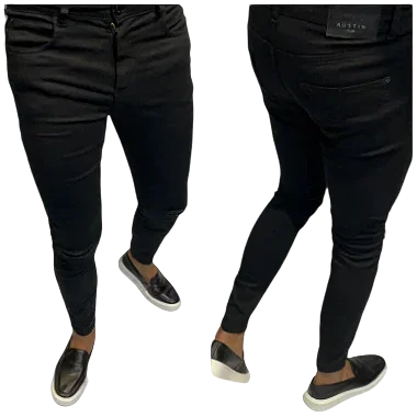 Calça Jeans Super Skinny Black C Rasgo Nº 36 / 38