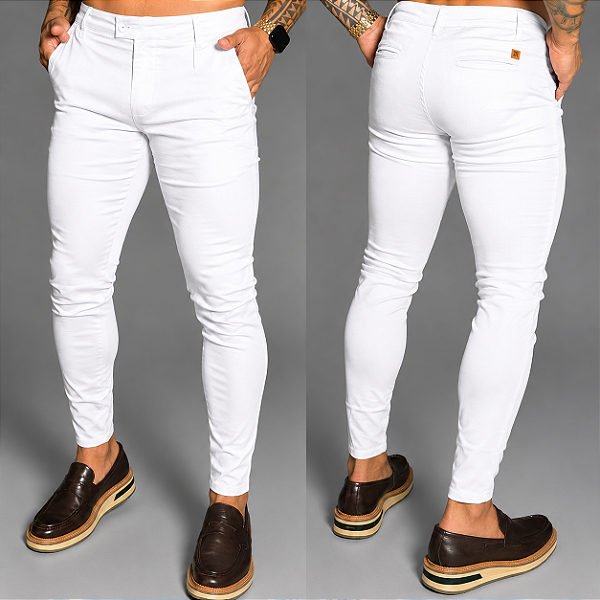Calça Alfaiataria Skinny Cós Italiano: Branca