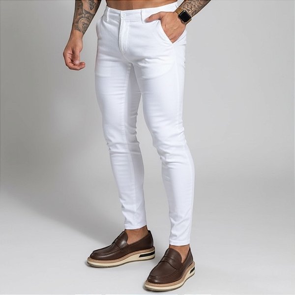 Calça Alfaiataria Skinny Cós Italiano: Branca