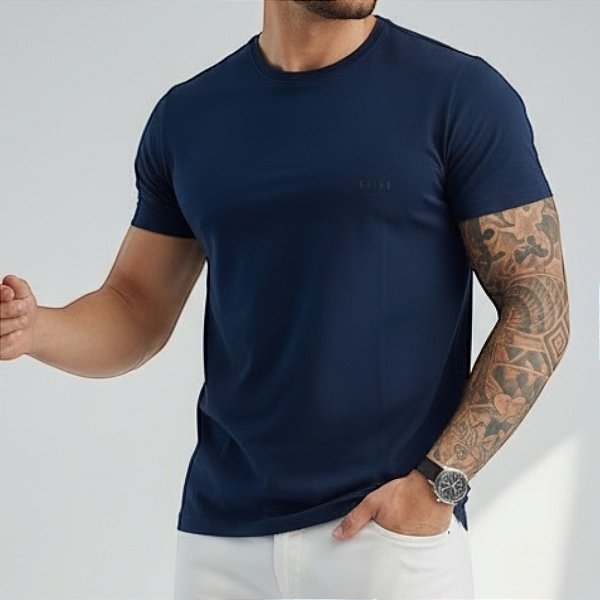 Camiseta Básica Premium Azul Marinho