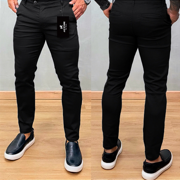 Calça Alfaiataria Slim Cós Italiano: Black