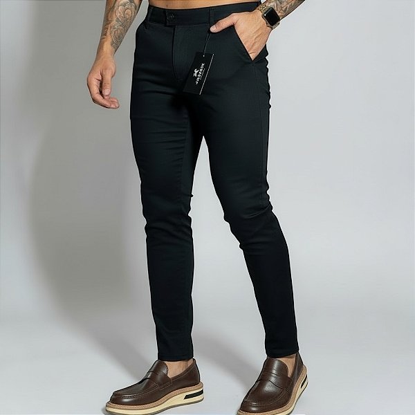 Calça Alfaiataria Skinny Cós Italiano: Black